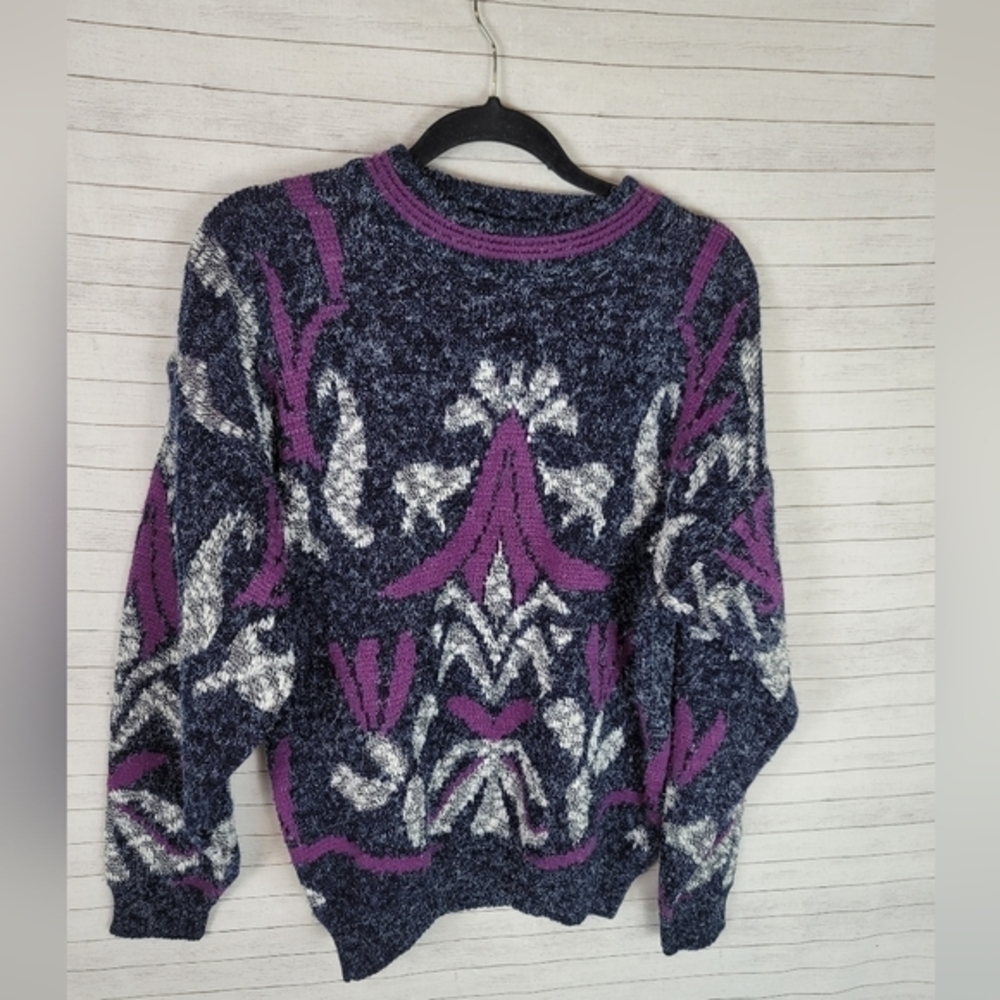 ZEPPELIN VINTAGE 80's CREW NECK PULLOVER SWEATER, SZ LARGE